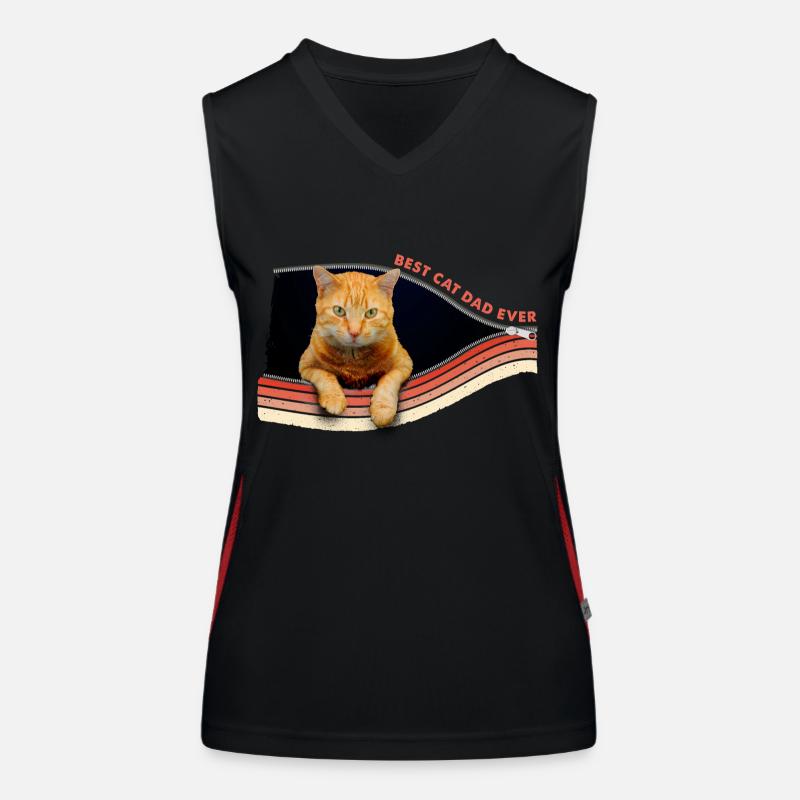 Cute Kitten - Best Cat Dad Ever Women's Functional Contrast Tank Top