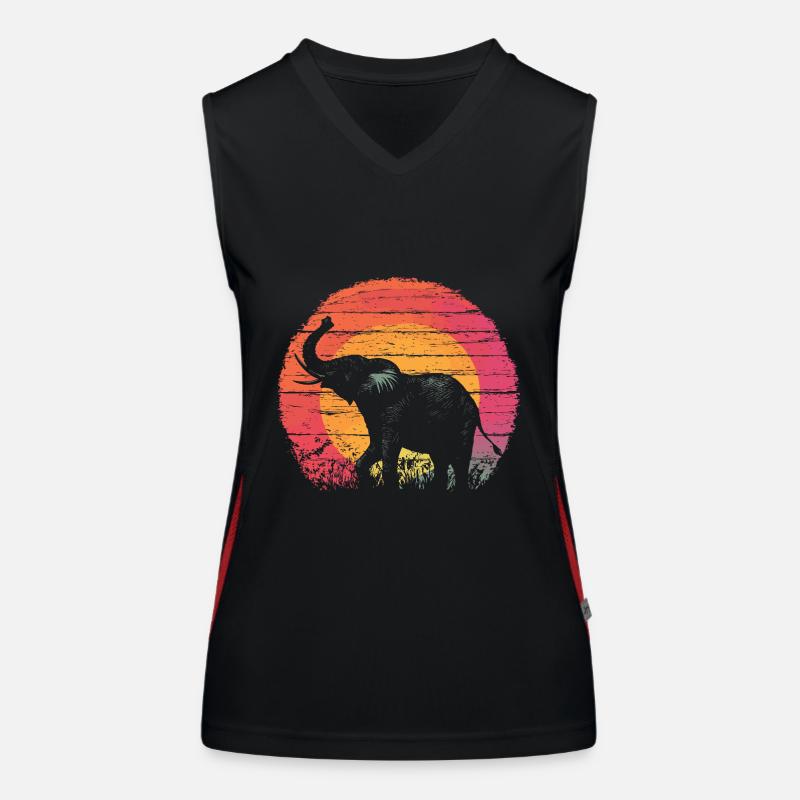 Silhouette d’éléphant Vintage Sunset Débardeur respirant contrasté Femme