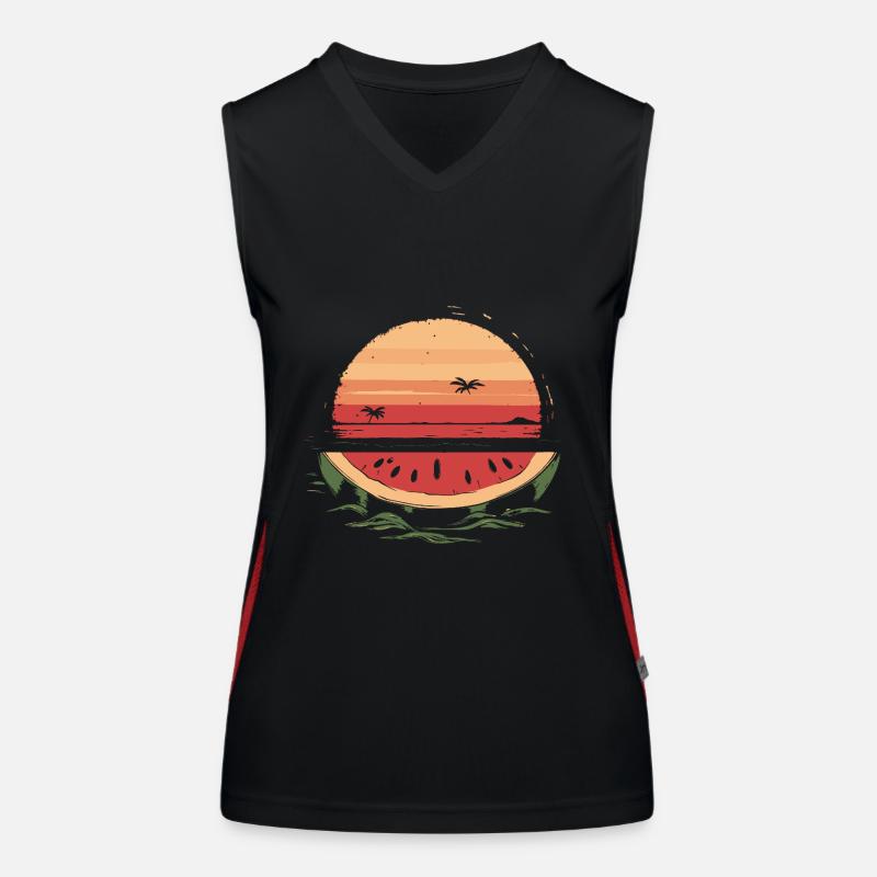 Pastèque Mer Plage Été Débardeur respirant contrasté Femme