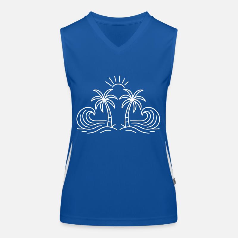 Insel Meer Sonne Funktionelles Kontrast-Tank Top für Frauen