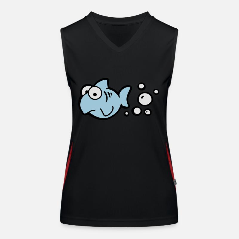 Fischfurz Funktionelles Kontrast-Tank Top für Frauen