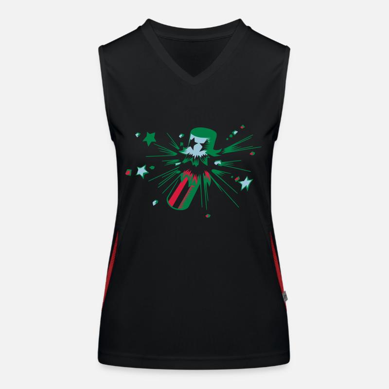 Explosion blast idea fireworks party Women's Functional Contrast Tank Top