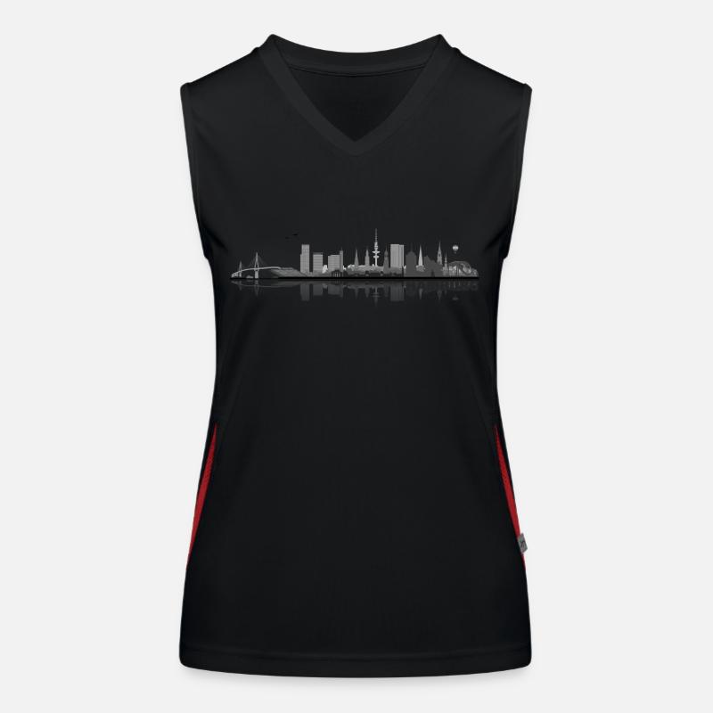 Hamburg 03 - Women's Functional Contrast Tank Top - black/red