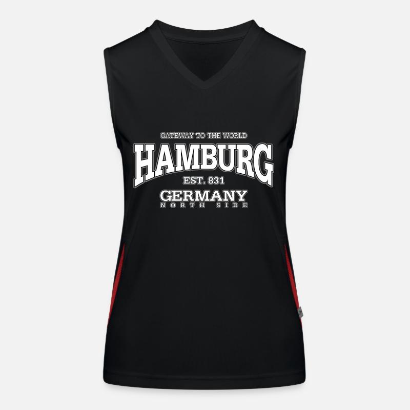 Hambourg (blanc) Débardeur respirant contrasté Femme