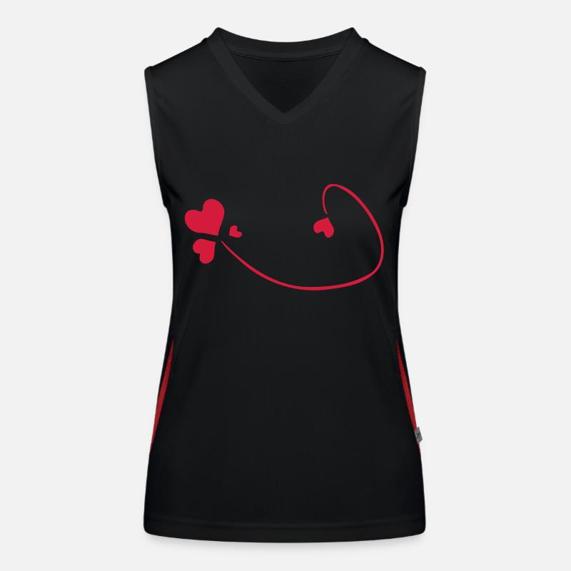 red hearts Women's Functional Contrast Tank Top