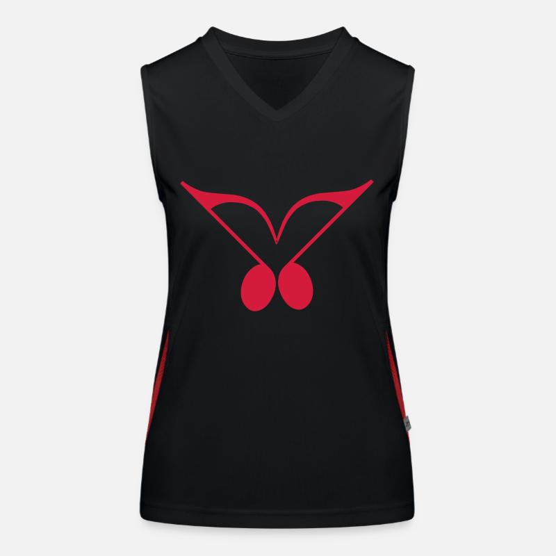 Music Love Note - Women's Functional Contrast Tank Top - black/red