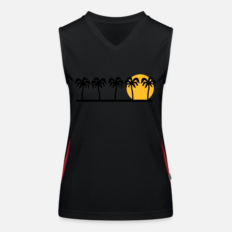 Palmen Funktionelles Kontrast-Tank Top für Frauen