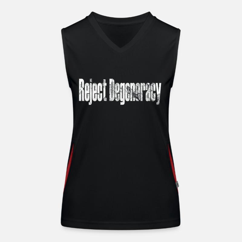 Reject Degeneracy - Women's Functional Contrast Tank Top - black/red