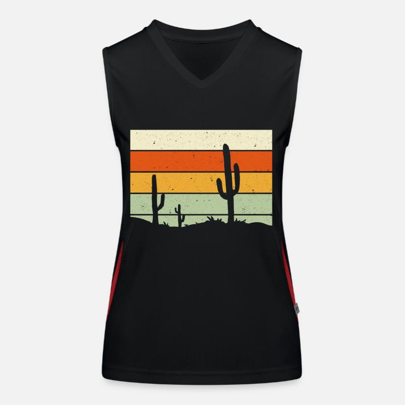 Desert with cacti Women's Functional Contrast Tank Top