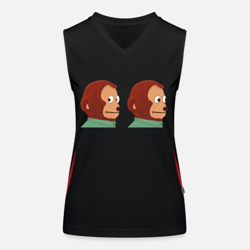 Funny monkey puppet meme Women's Functional Contrast Tank Top