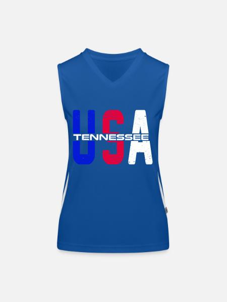 Usa Tennessee Vintage fier citoyen américain - Débardeur respirant contrasté Femme - bleu/blanc - Devant