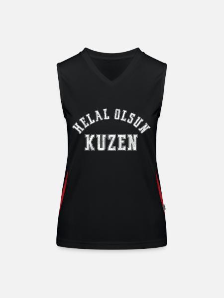 Helal Olsun Kuzen - Funktionelles Kontrast-Tank Top für Frauen - Schwarz/Rot - Vorne
