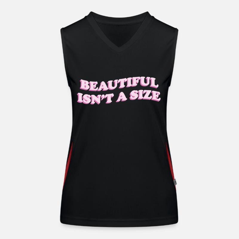 beautiful isn t a size Funktionelles Kontrast-Tank Top für Frauen