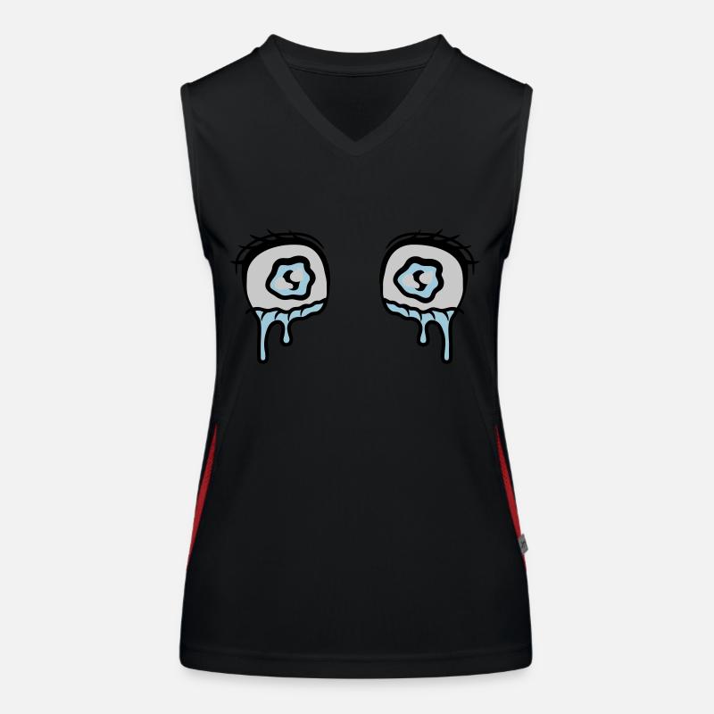 Comic Eyes Tears Sad Women's Functional Contrast Tank Top