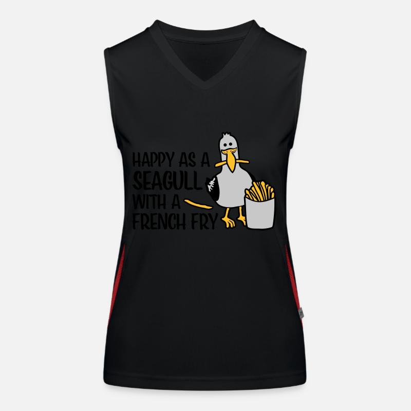Happy as a Seagull Funktionelles Kontrast-Tank Top für Frauen