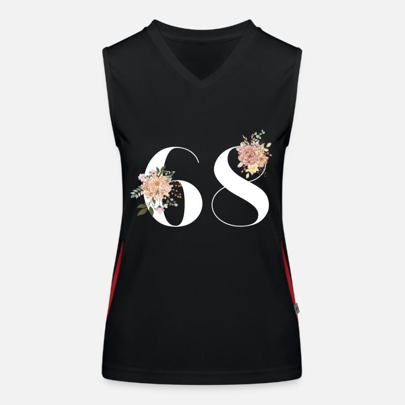 68e anniversaire fleuris (Cadeau de 68 ans) Débardeur respirant contrasté Femme