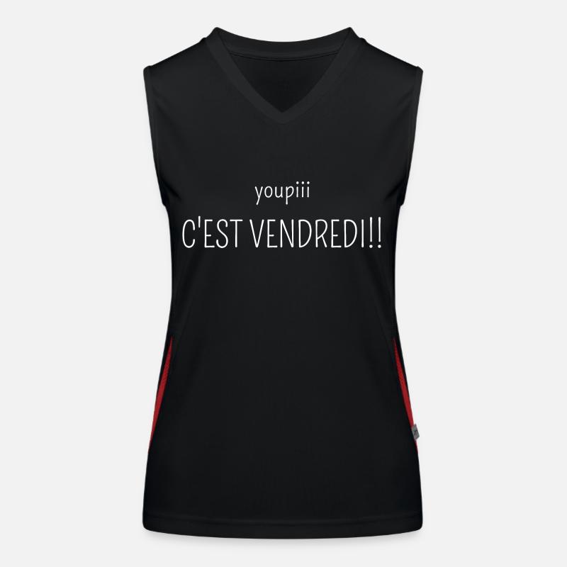 youpi c'est vendredi Débardeur respirant contrasté Femme