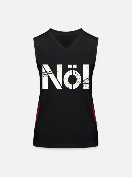Nö! Einfach immer nein sagen. - Funktionelles Kontrast-Tank Top für Frauen - Schwarz/Rot - Vorne