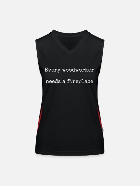 carpenter baby and toddler shirts sayings - Women's Functional Contrast Tank Top - black/red - Front