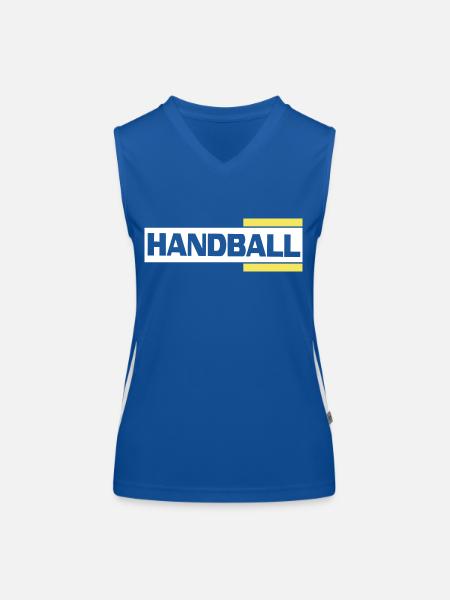 logo du club de handball handballeur - Débardeur respirant contrasté Femme - bleu/blanc - Devant
