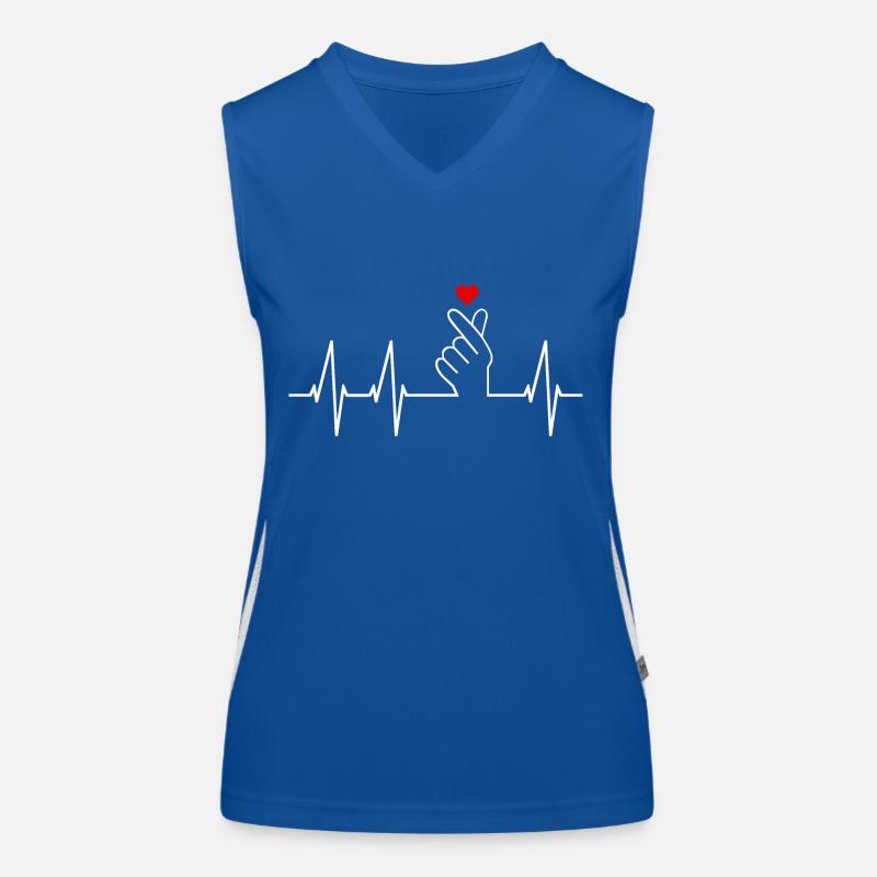K-pop Saranghae Finger Signe Kpop Finger Heart Débardeur respirant contrasté Femme