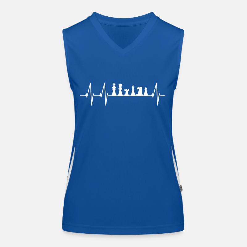 Chess Pulse Chess Player Heartbeat Women's Functional Contrast Tank Top