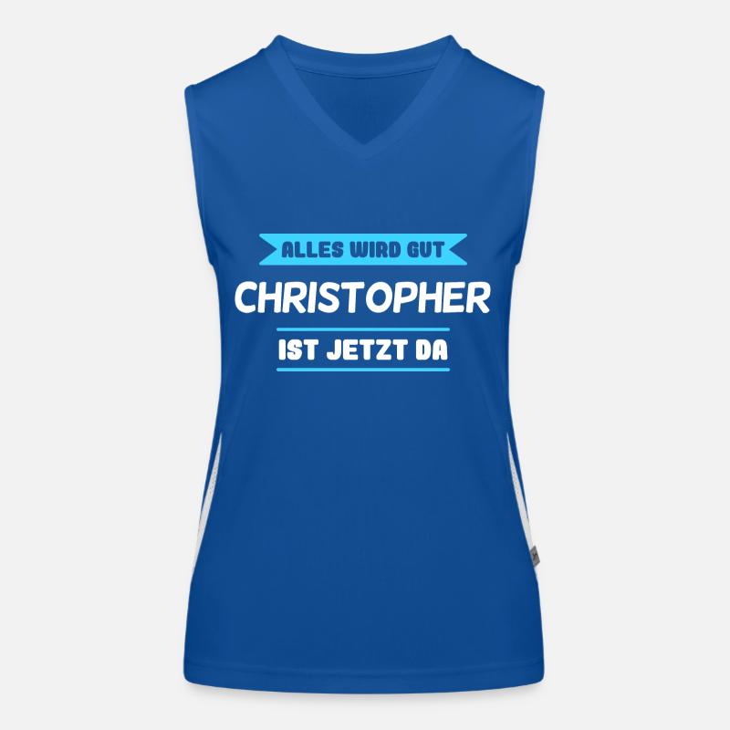 Christopher Name Design für stolze Christopher Funktionelles Kontrast-Tank Top für Frauen