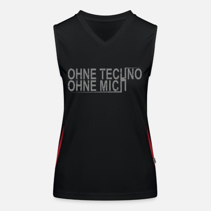 Ohne Techno Ohne Mich Funktionelles Kontrast-Tank Top für Frauen
