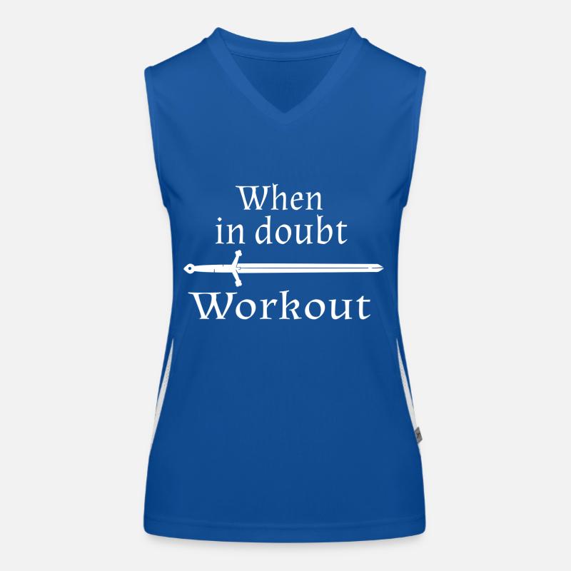 When In Doubt - Workout White Women's Functional Contrast Tank Top