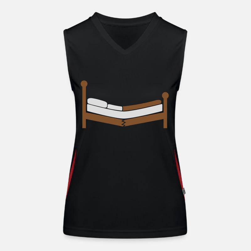 Kaputtes Bett Clipart Logo Funktionelles Kontrast-Tank Top für Frauen