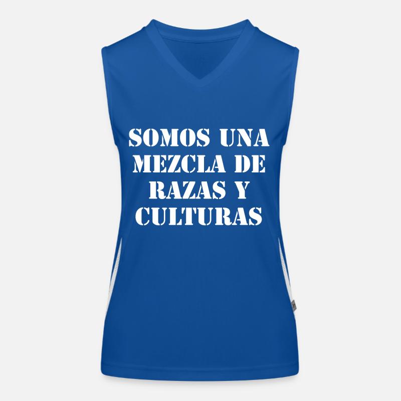 Latino Kultur Spruch in Spanisch Funktionelles Kontrast-Tank Top für Frauen