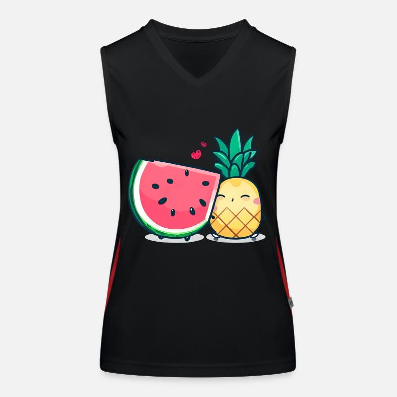 Watermelon and pineapple's best friends Women's Functional Contrast Tank Top
