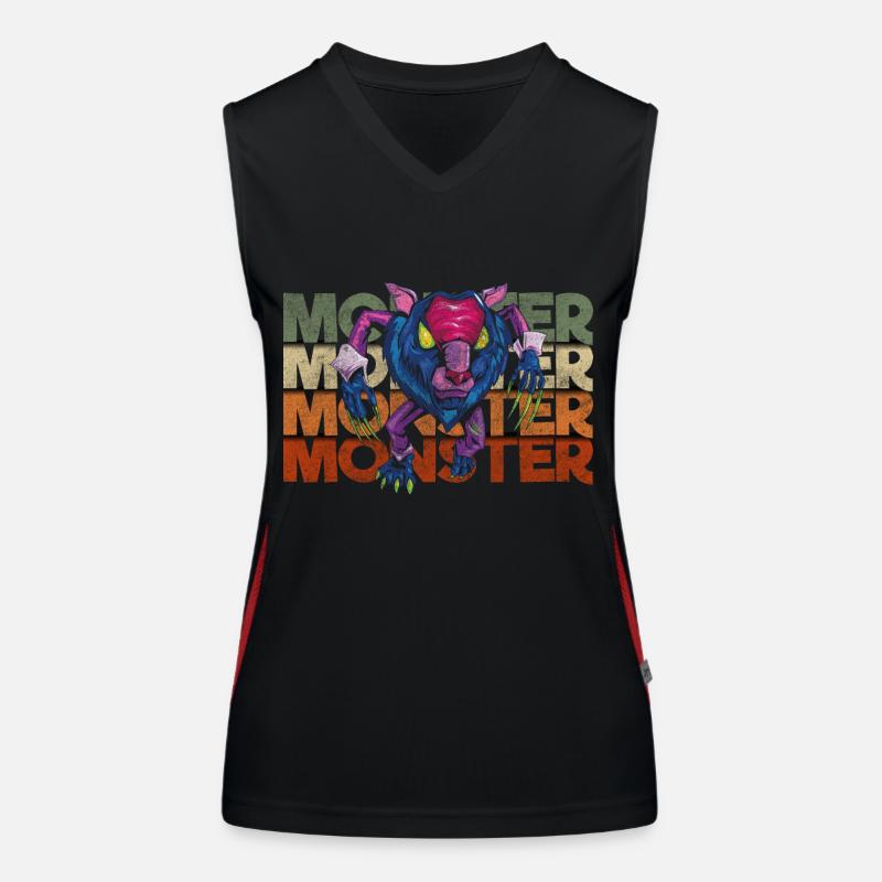 Horror Comic Creepy Monster Hunter Women's Functional Contrast Tank Top