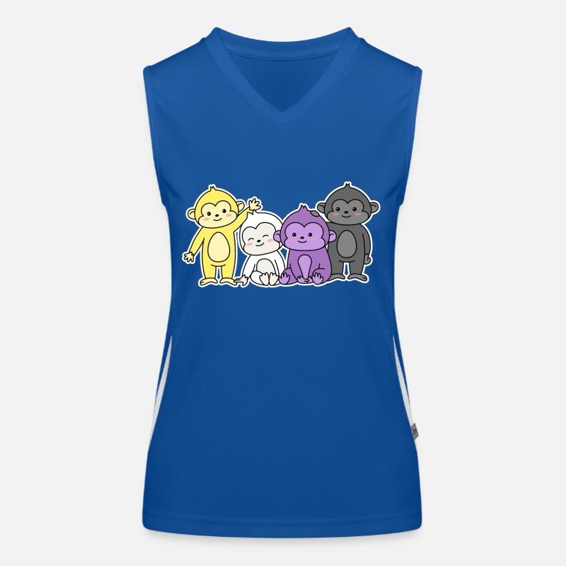 Non-binary flag monkey design for proud enbys Women's Functional Contrast Tank Top