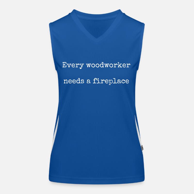 funny woodworking daddesign felling forest work Funktionelles Kontrast-Tank Top für Frauen