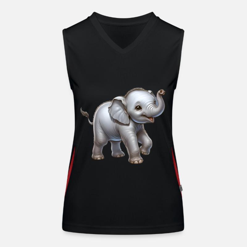Conception d’éléphant mignon (bébé éléphant) Débardeur respirant contrasté Femme