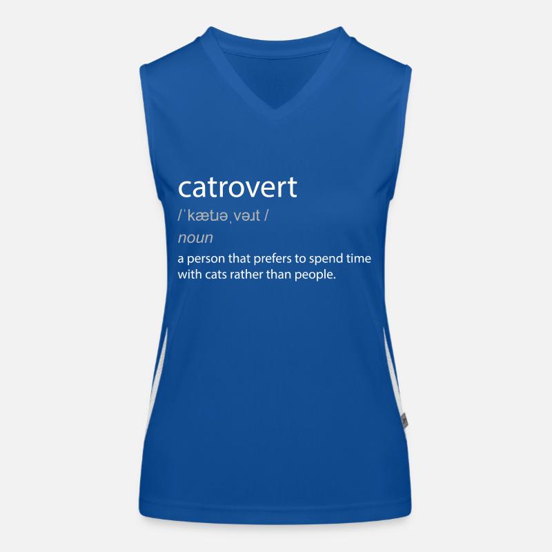 Catrovert Katzenliebhaber witzige Definition Funktionelles Kontrast-Tank Top für Frauen