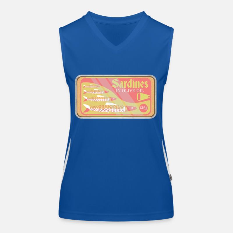 Sardines in a tin pop art Women's Functional Contrast Tank Top