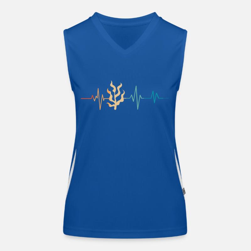 Retro Herzschlag Wasserpflanze Funktionelles Kontrast-Tank Top für Frauen