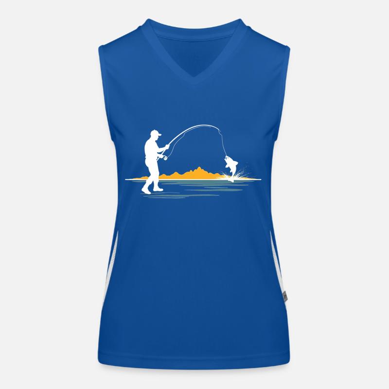 Angler-Herzschlag - Herzlinie Funktionelles Kontrast-Tank Top für Frauen