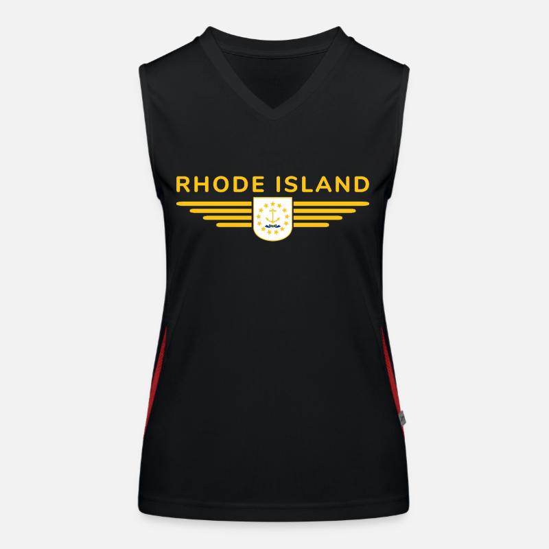 Rhode Island Fan T-Shirt – Stylisch & Einzigartig Funktionelles Kontrast-Tank Top für Frauen