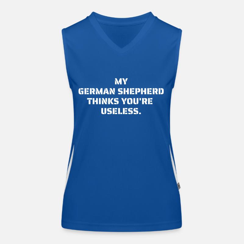 Mein Shaeferhund denkt du bist Nutzlos Funktionelles Kontrast-Tank Top für Frauen