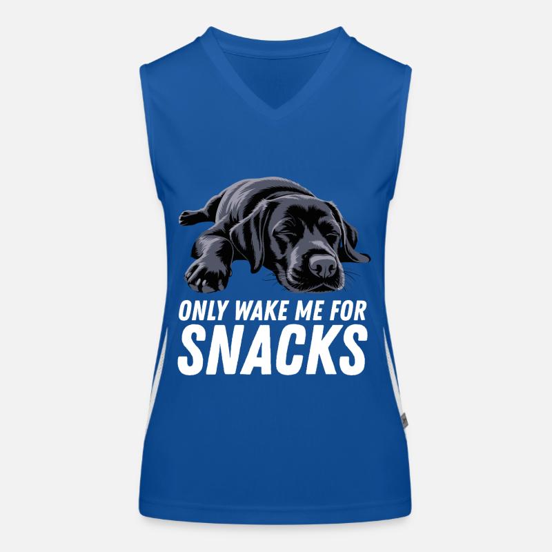 Black Labrador Dog Only Wake Me For Snacks Women's Functional Contrast Tank Top