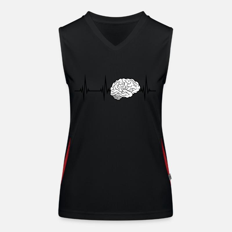 ECG brain design Women's Functional Contrast Tank Top