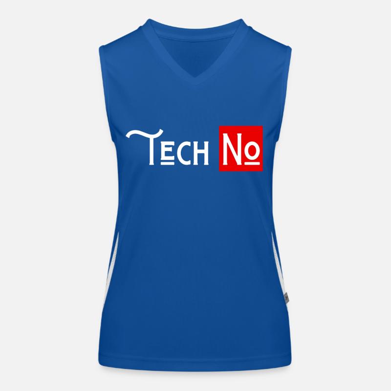 techno no to humor technology Women's Functional Contrast Tank Top