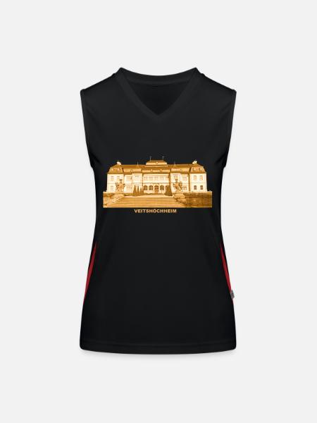 Veitshöchheim Schloss Unterfranken Main Bavaria - Women's Functional Contrast Tank Top - black/red - Front