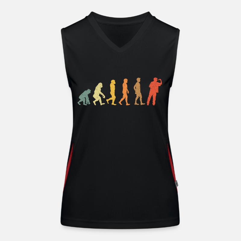 Darts Dart Evolution vintage retro Funktionelles Kontrast-Tank Top für Frauen