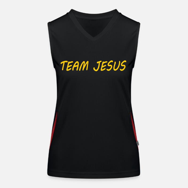 Team jesus Funktionelles Kontrast-Tank Top für Frauen