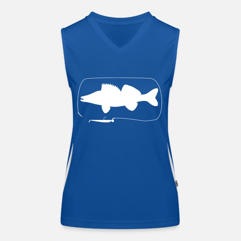 Pike-perch with softbait Women's Functional Contrast Tank Top