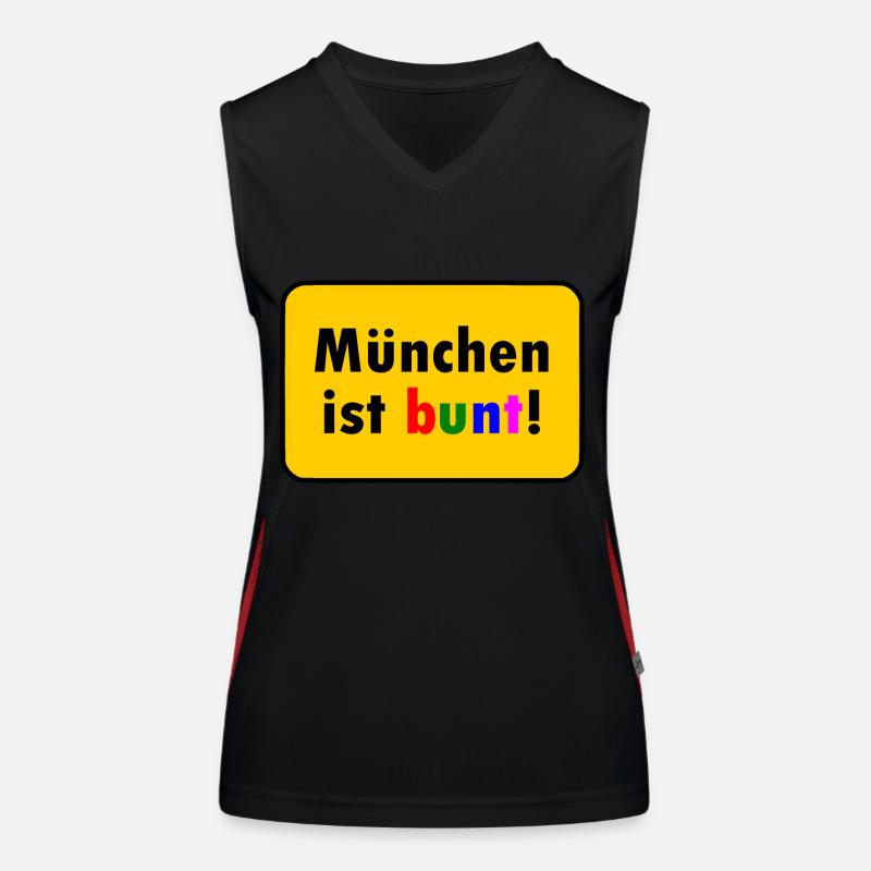 München ist bunt Funktionelles Kontrast-Tank Top für Frauen